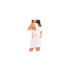 Robe blanche sensuelle avec capuche et bandeau poitrine Adriana 